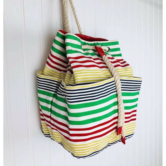 Vintage 90's Tommy Hilfiger Striped Bag - Picture 5 of 12